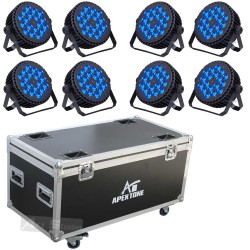 סט 8 פנסים עם קייס, 18*10W