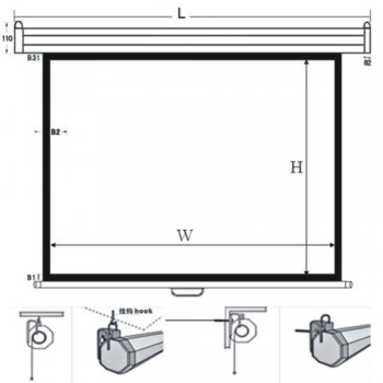 מסך הקרנה 180*244 ס"מ
