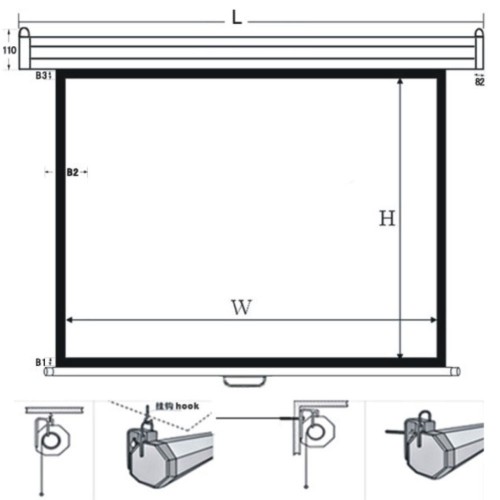מסך הקרנה חשמלי 100"