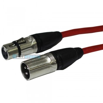 כבל XLR אורך 10מ - אדום.