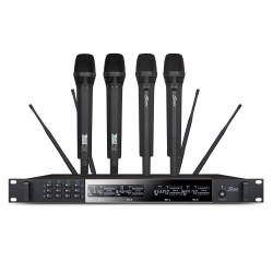סט של 4 מיקרופונים אלחוטיים 