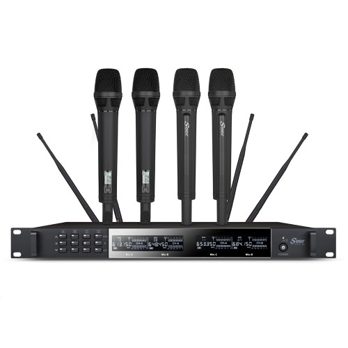 סט של 4 מיקרופונים אלחוטיים 